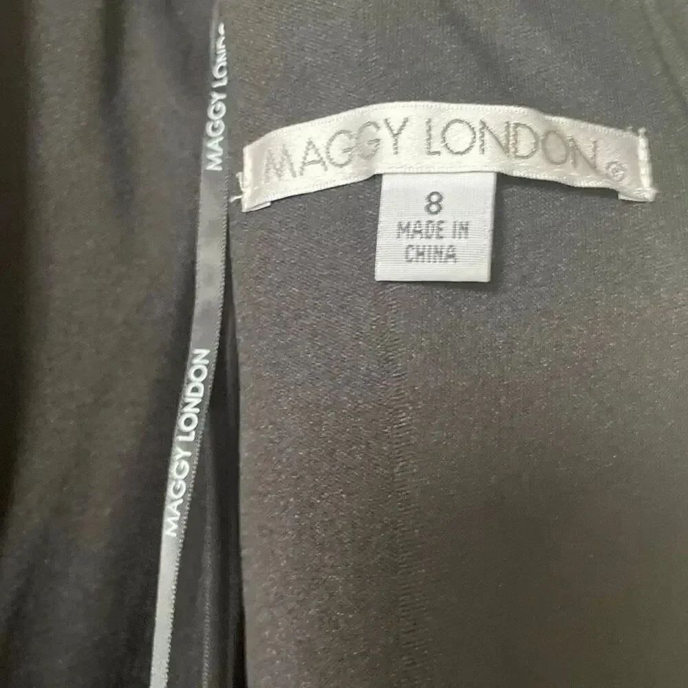 Nordstrom Maggy London classy sheer illusion bodycon black midi dress size 8 - Picture 9 of 16